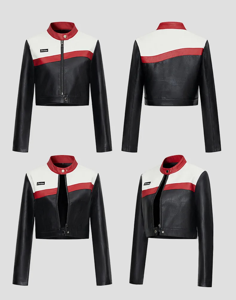LEATHER RACING JACKET WOMENS