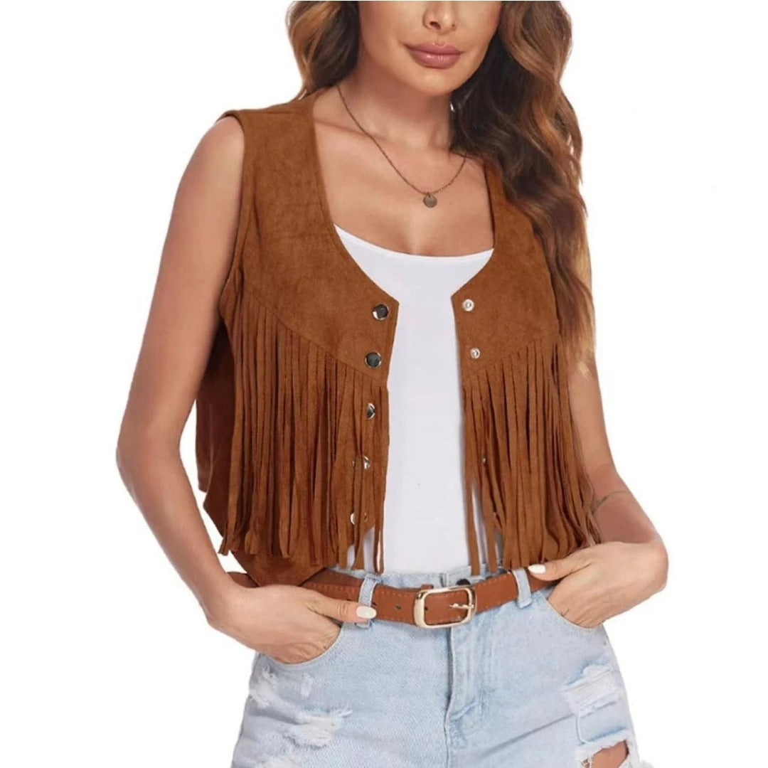 FRINGE WESTERN VEST WOMENS