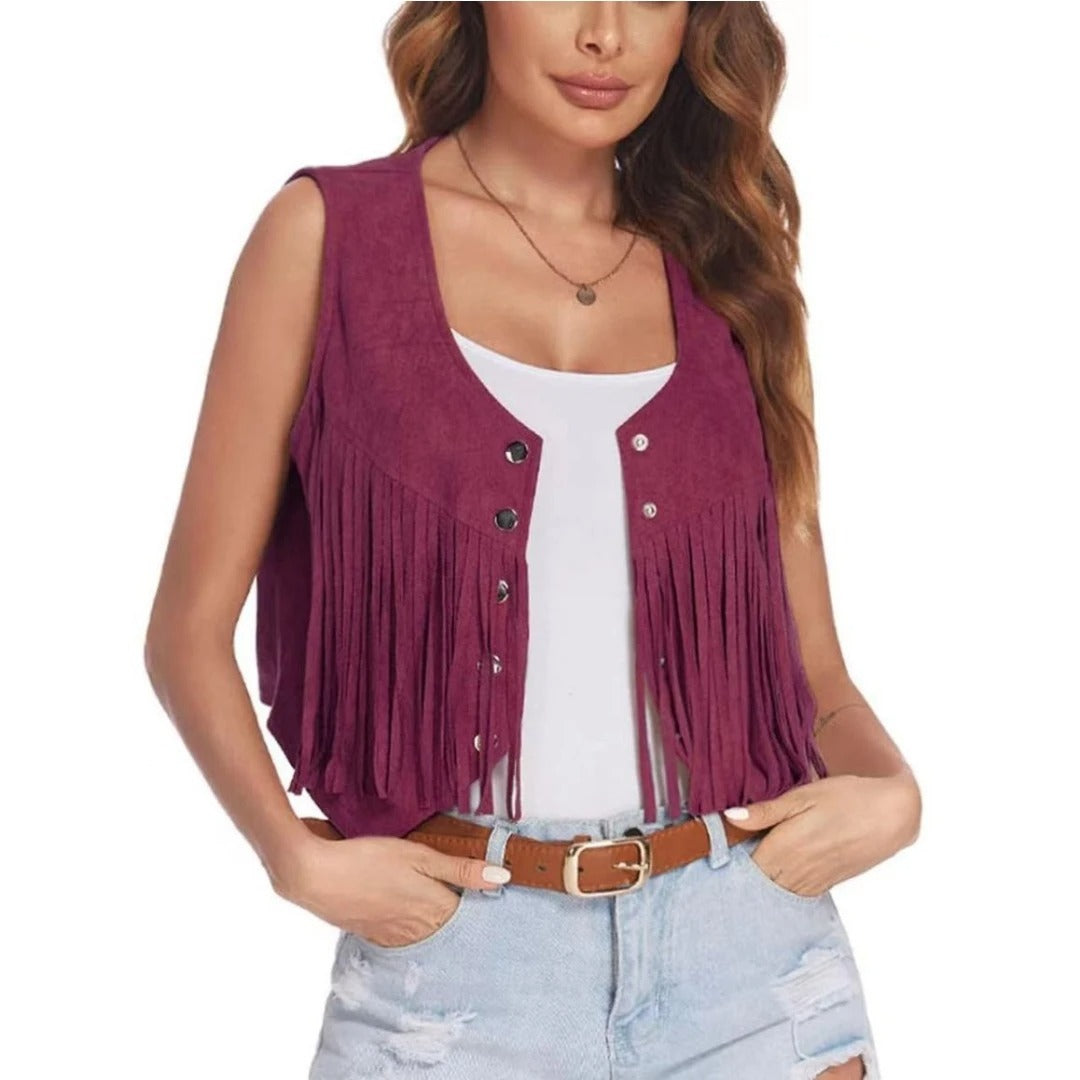 FRINGE WESTERN VEST WOMENS