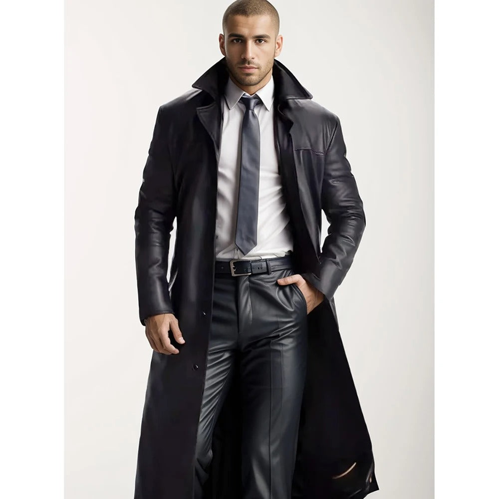 LEATHER DETECTIVE COAT