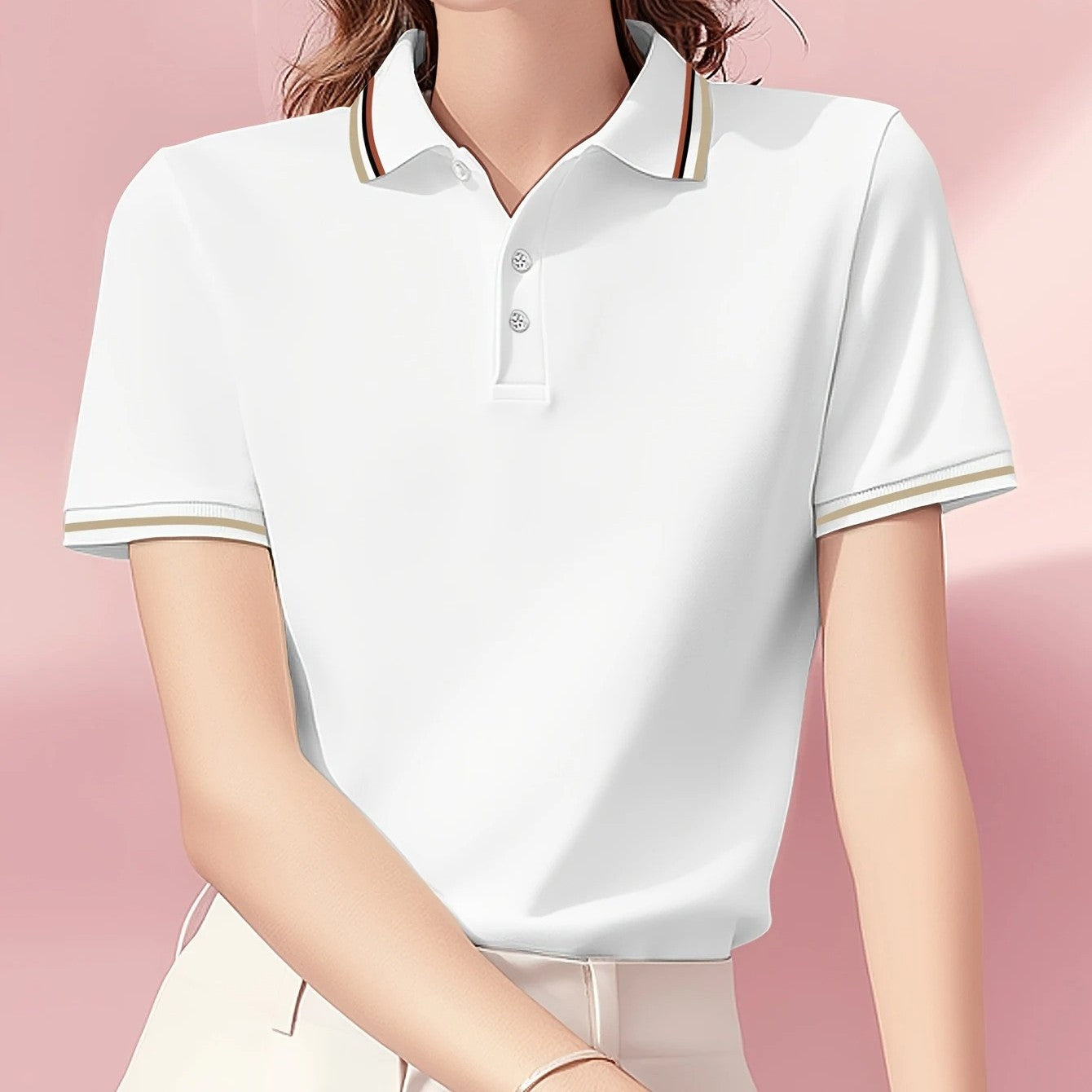 STRIPED POLO WOMENS