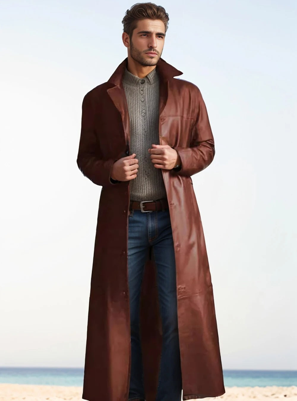 LEATHER DETECTIVE COAT