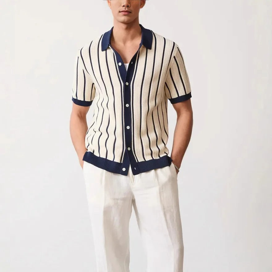 STRIPED KNIT POLO