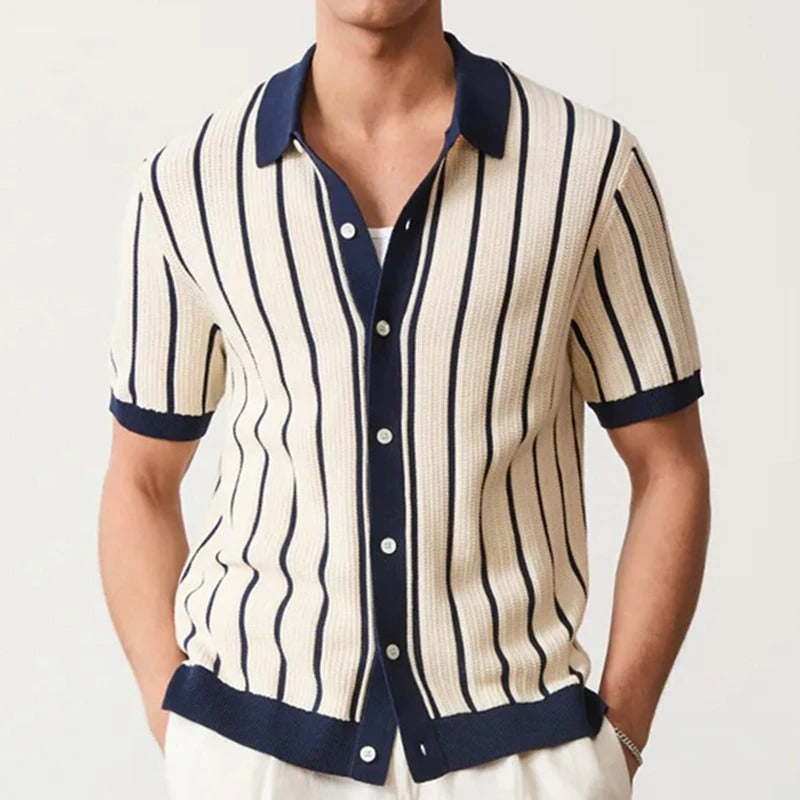STRIPED KNIT POLO
