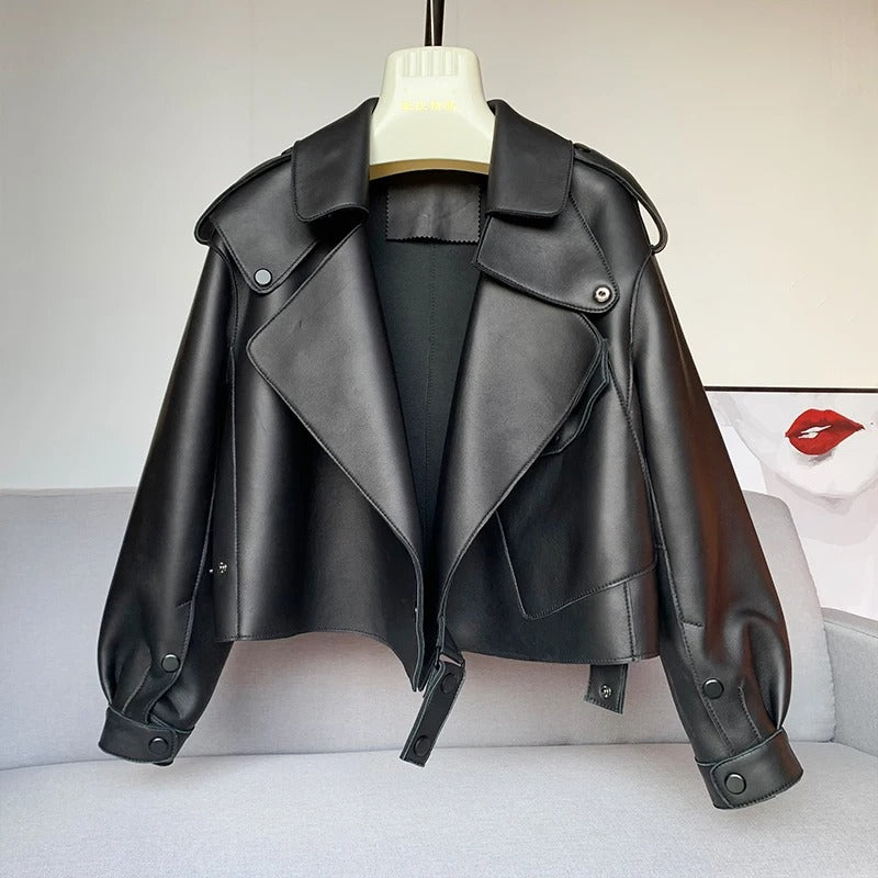 LEATHER TRENCH COAT