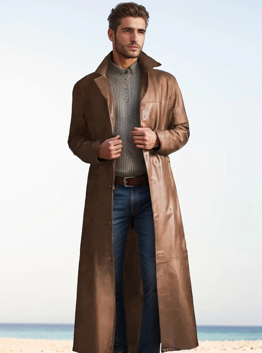 LEATHER DETECTIVE COAT