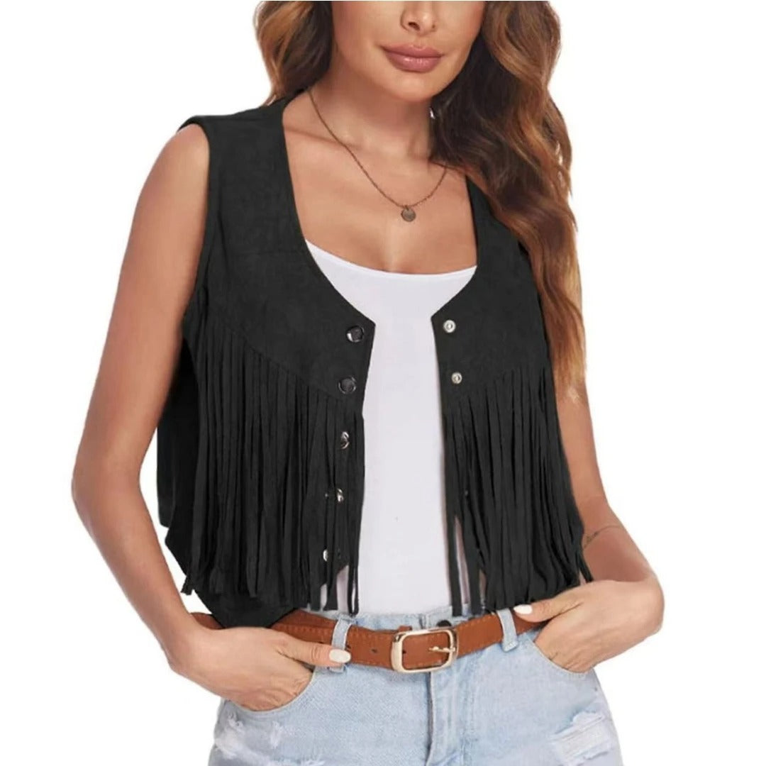 FRINGE WESTERN VEST WOMENS