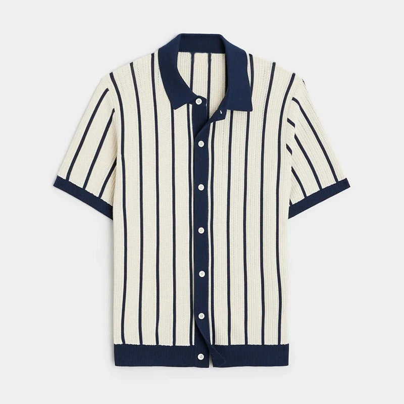 STRIPED KNIT POLO