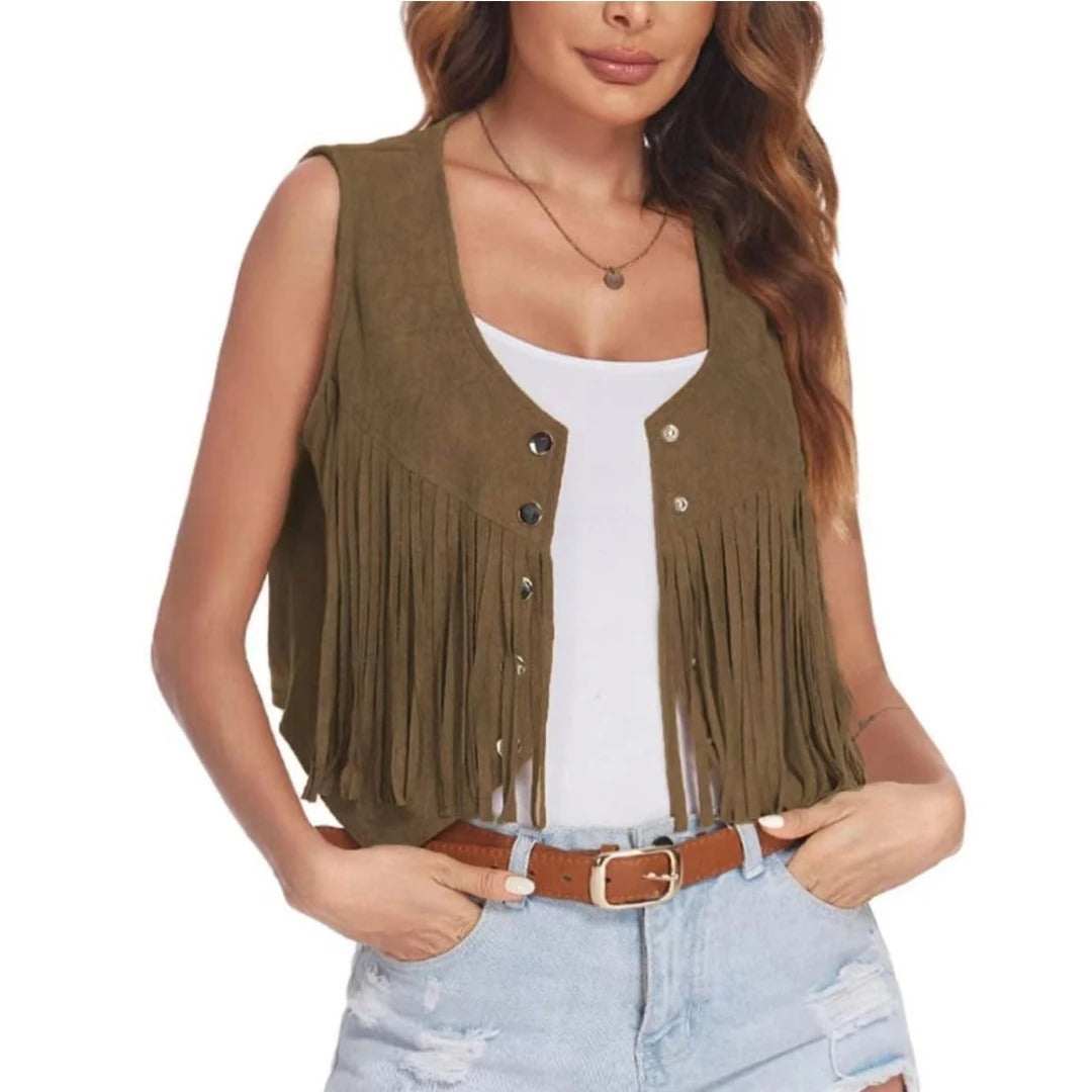FRINGE WESTERN VEST WOMENS