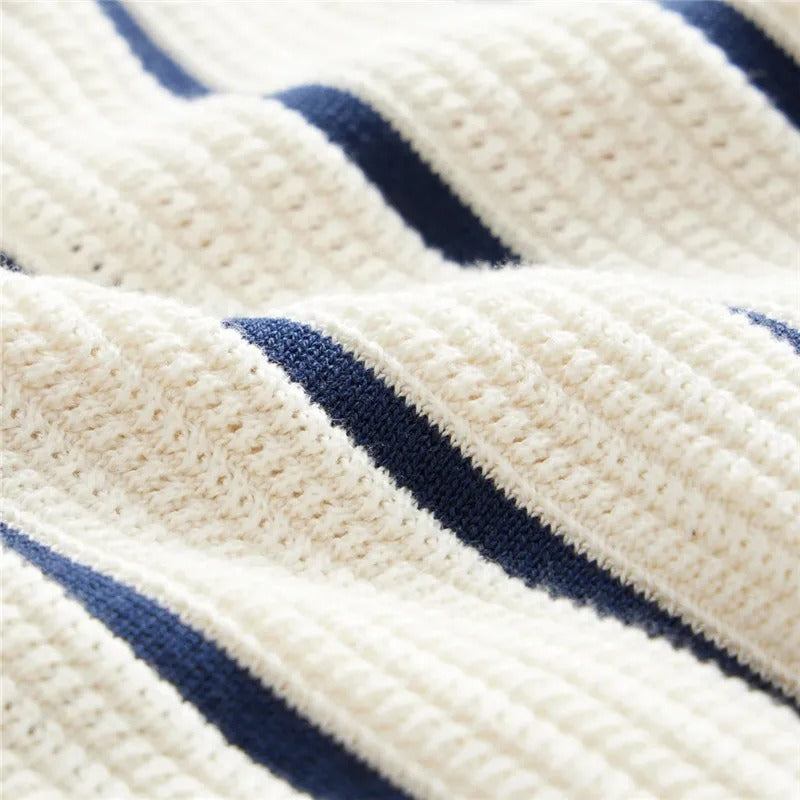STRIPED KNIT POLO