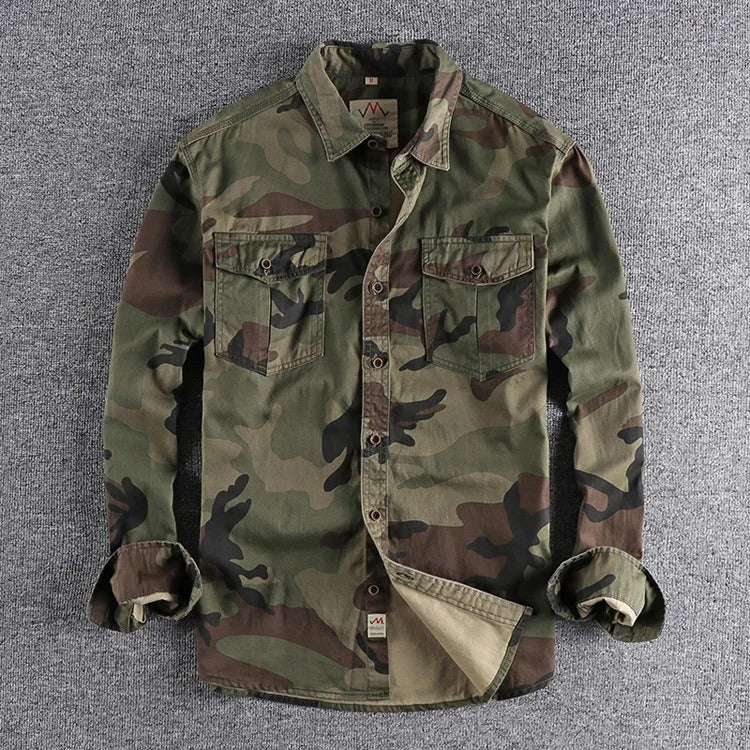 MILITARY CAMO BUTTON UP